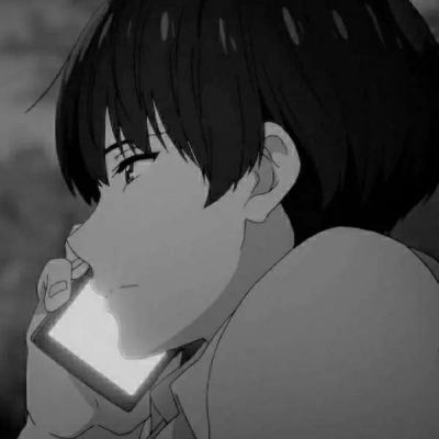 男生黑色动漫系头像伤感