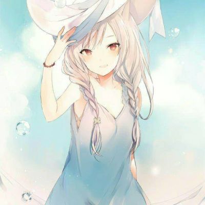 橙色系二次元少女头像顺行