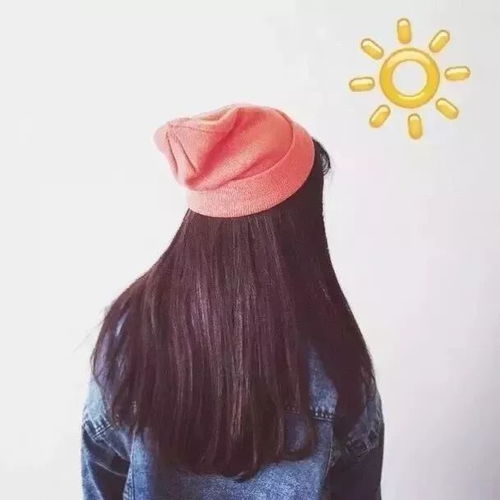蓝色系背影女生头像短发