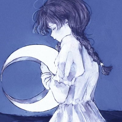 唯美忧郁蓝色系女生头像,动漫女生头像唯美