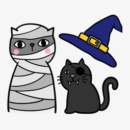 万圣节卡通插画q版猫咪木乃伊图片素材其他格式下载动漫人物大全