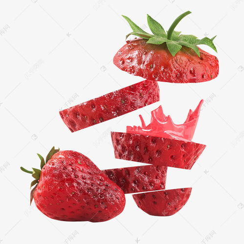 c4d立体简约三维草莓清新元素素材图片免费下载千库网