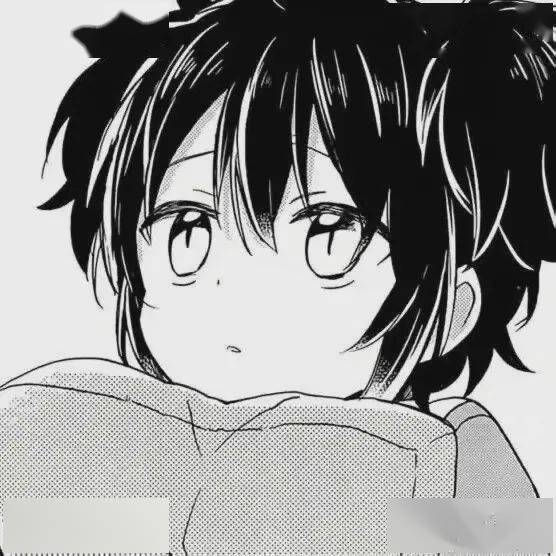 动漫头像敲多男女生黑白漫画风头像,爱不释手吖