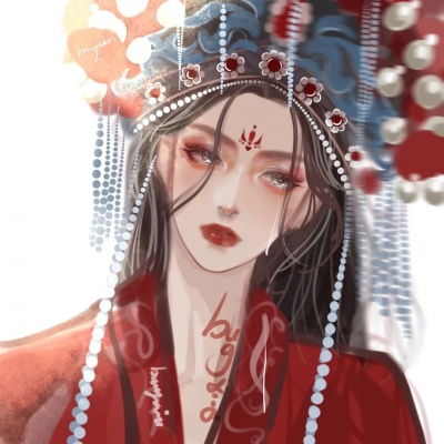 动漫古风结婚情侣头像亲密恩爱一男一女动漫情头