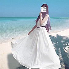 missegg原创夏新款简约白裙文艺超仙复古堆糖,美好生活研究所