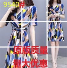印花棉连衣裙女夏2019新款ins超火冷淡风极简温柔裙仙收腰潮