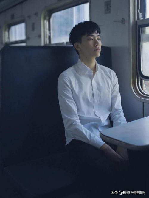 蓝色系男生写真作品