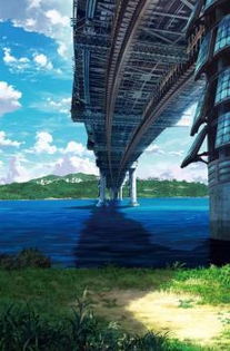 蓝色系二次元场景插画