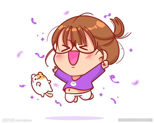 打坐卡通头像女孩