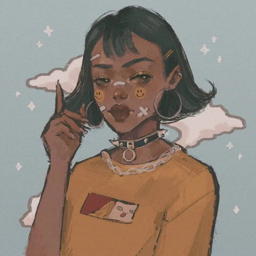 黑色系列欧美头像插画