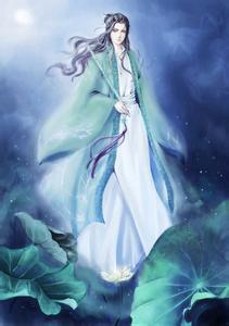 蓝色系古风头像女生