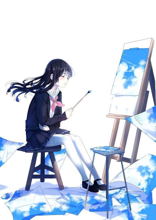 好看且有神秘感的蓝色系少女插画,感觉唯美而又空灵
