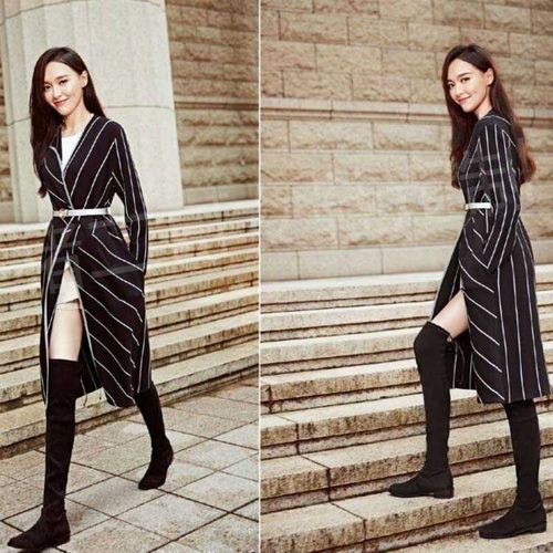 2018秋冬季欧美新款黑色过膝长靴女平底性感高筒靴