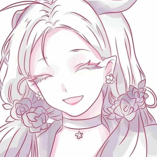 粉色系手绘精致少女头像