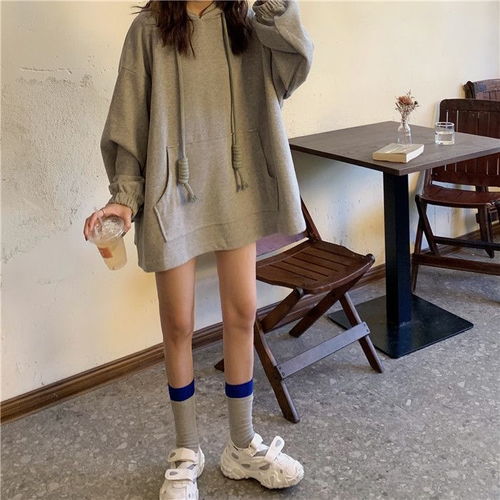 秋冬女新款韩版宽松ins慵懒风纯色cec加绒加厚长袖卫衣学生外套潮