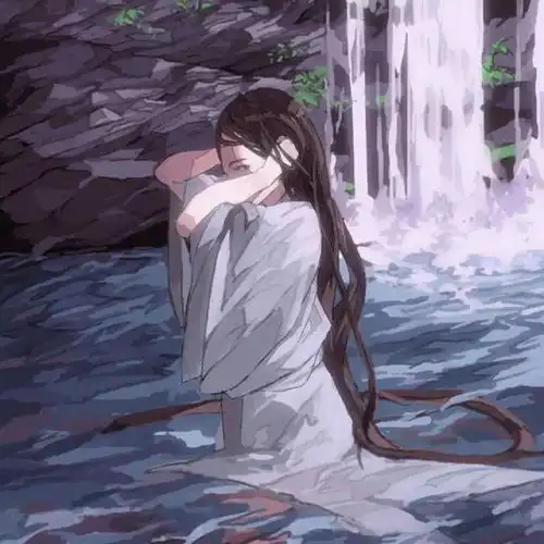 蓝色系头像动漫女生唯美