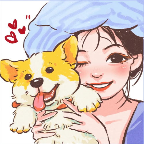 巨可爱的抱宠物女生头像,这配色太爱了