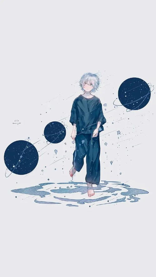 蓝色调系二次元壁纸少年
