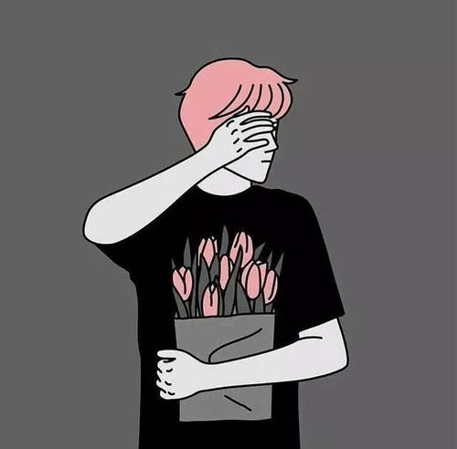黑色系动漫情侣头像一男一女分开壁纸