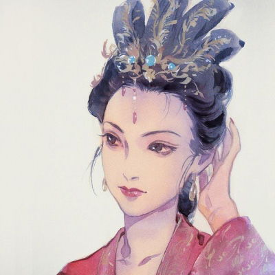 紫色系霸气女头像古风