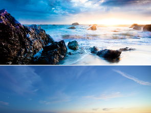蓝色海边清新早晨日出海浪背景风景海报图片设计素材高清模板下载21.19mb其他大全