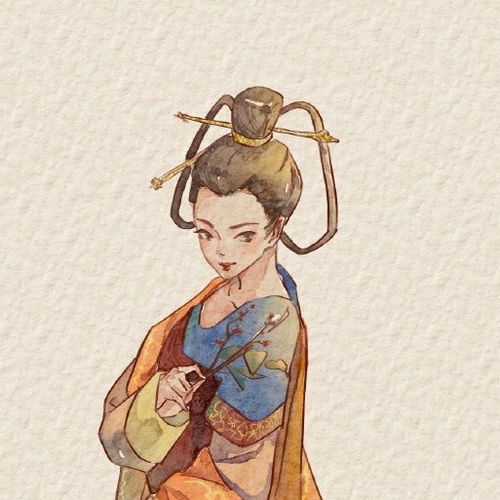 头像古风插画女生头像