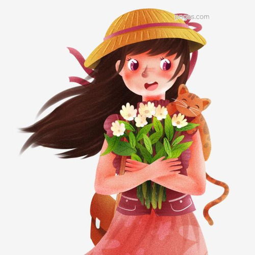 复古肌理抱着一束花的女孩图片大小2000x2000px图片尺寸5.12mb来自png搜索网pngss.com免费免扣png素材下载彩绘插画复古肌理猫咪猫系少女女孩女生人物手绘一束花装饰图案