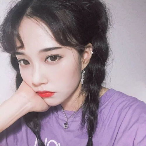 头像女紫色系高清图片女头