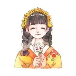 长发清新动漫女生头像