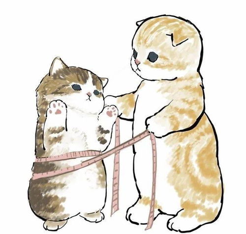 插画100幅可爱猫咪绘画,萌化你的心