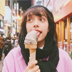 吃货系女生头像真人可爱蓝色系