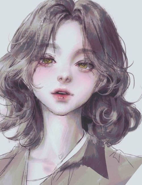 病娇风格的韩系二次元动漫人物插画,画面氛围感温柔且美好