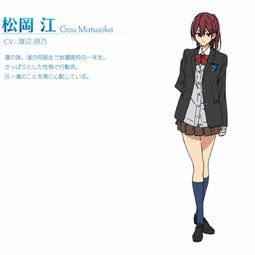 一个日系动漫里的妹子,红色头发颜色有点深
