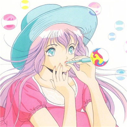 绿色系头像捧花女生卡通可爱