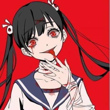 黑白动漫女生丧系头像