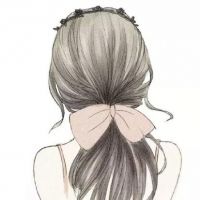 卡通背影头像女,清新卡通女生背影微信头像图片