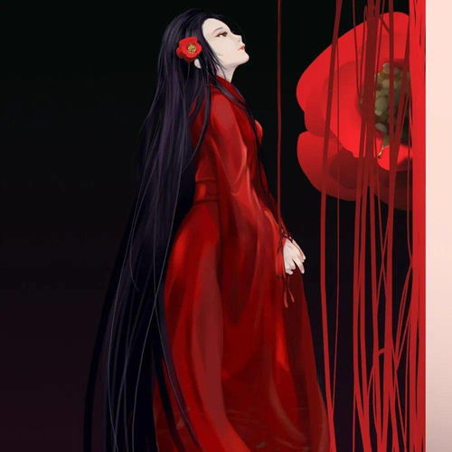 红色系古风女生头像