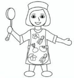 幼儿园人物简笔画教案餐厅阿姨