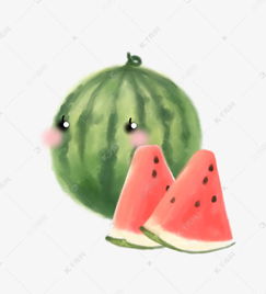 夏日绿色清新水果可爱卡通西瓜素材图片免费下载高清psd千库网图片编号10382401