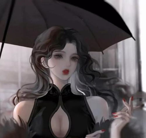 黑色系二次元少女头像韩国