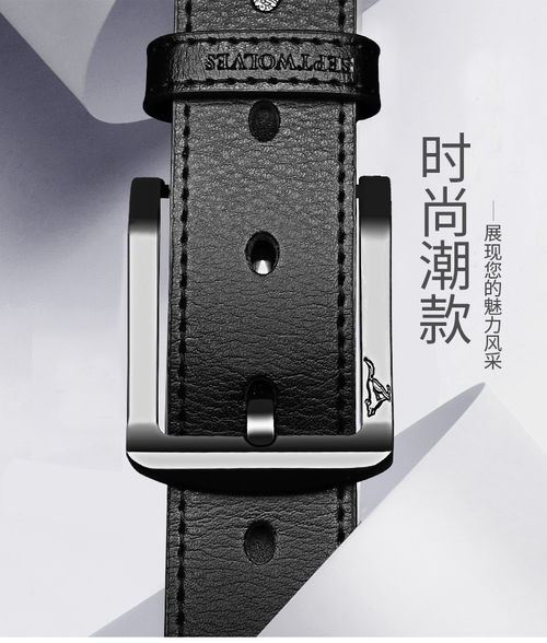 七匹狼男士皮带休闲系列男式牛皮针扣裤腰带皮带男7a921307002黑色