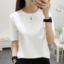 蓝色t恤女简约