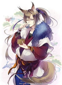 狐狸妖孽美少年长发美男和风和服饮酒堆糖,美好生活研究所