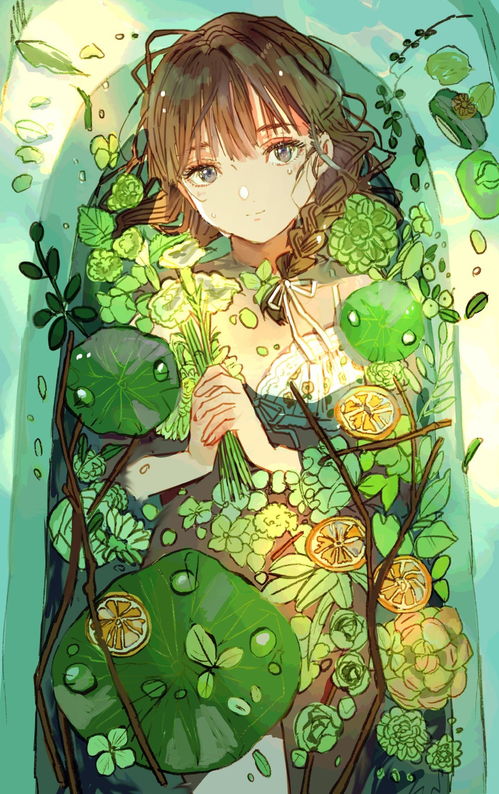 黄绿色和水系色的光影少女,是夏天的味道呀,看着好舒服的漫画风