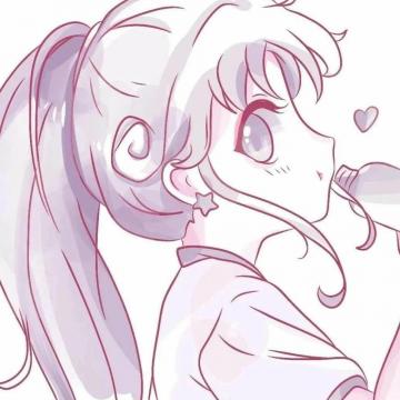 粉色系手绘精致少女头像
