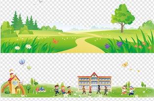 卡通绿色草地草坪小草边框高清背景透明素材图片模板下载18.20mb卡通手绘边框大全花纹边框