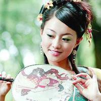 古风真人头像拿扇子古风清新女子拿扇子头像
