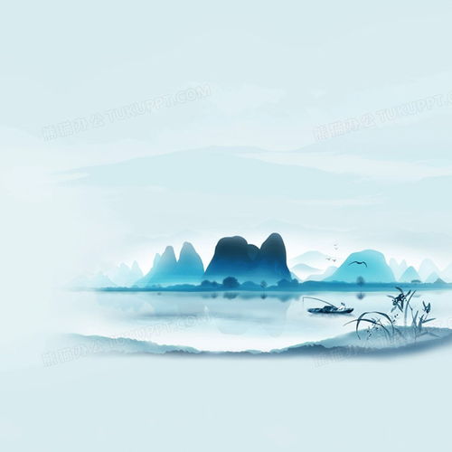 蓝色桂林山水主图背景图片素材免费下载jpg格式800800像素熊猫办公