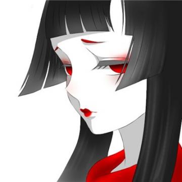 红眼黑发女生头像动漫二次元平行线是形容友谊最完美的形状
