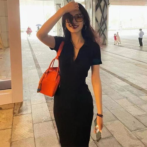 子牧棉麻2024春夏装女文艺百搭休闲腰间收褶中长裙短袖圆领连衣裙5980黑色m95110斤
